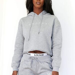 LOUNGE Cropped Gray Hoodie XL